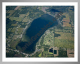 Aerial image of [5475] Duck Lake in Calhoun, MI with Silver Metal frame