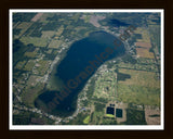 Aerial image of [5475] Duck Lake in Calhoun, MI with Black Wood frame