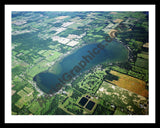 Aerial image of [5476] Duck Lake in Calhoun, MI with Black Metal frame