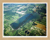 Aerial image of [5476] Duck Lake in Calhoun, MI with Natural Wood frame