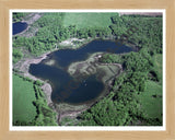 Aerial image of [548] Middle Lake in Kent, MI with Natural Wood frame