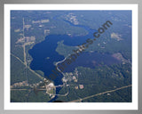 Aerial image of [5502] Croton Dam Pond in Newaygo, MI with Silver Metal frame