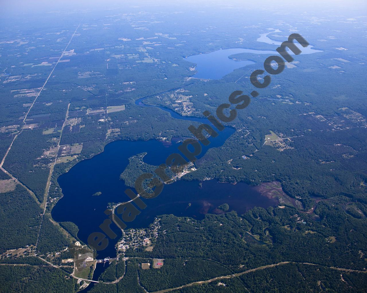 Aerial image of [5503] Croton Hardy Dam in Newaygo, MI with No frame