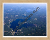 Aerial image of [5503] Croton Hardy Dam in Newaygo, MI with Natural Wood frame