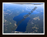 Aerial image of [5504] Hardy Dam Pond in Newaygo, MI with Black Wood frame