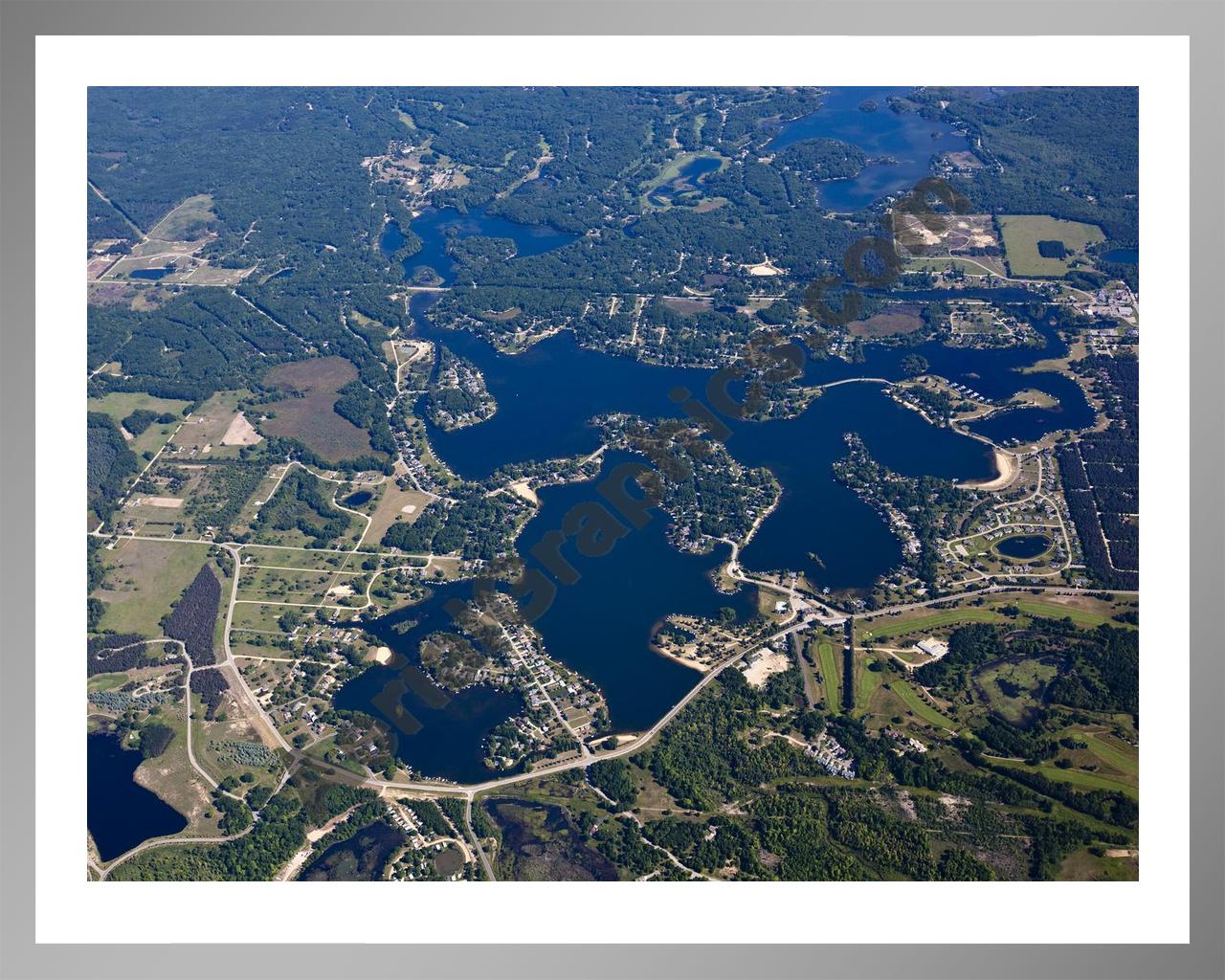 Aerial image of [5505] Canadian Lakes in Mecosta, MI with Silver Metal frame