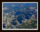 Aerial image of [5505] Canadian Lakes in Mecosta, MI with Black Wood frame