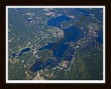 Aerial image of [5506] Lake Mecosta and Round Lake in Mecosta, MI with Black Wood frame