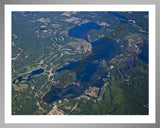 Aerial image of [5506] Lake Mecosta and Round Lake in Mecosta, MI with Silver Metal frame