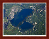 Aerial image of [5507] Blue Lake in Mecosta, MI with Cherry Wood frame