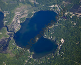 Aerial image of [5507] Blue Lake in Mecosta, MI with Canvas Wrap frame