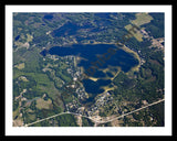 Aerial image of [5508] Horsehead Lake in Mecosta, MI with Black Metal frame