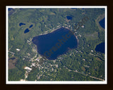 Aerial image of [5510] Pretty Lake in Mecosta, MI with Black Wood frame