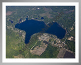 Aerial image of [5513] Eight Point Lake in Clare, MI with Silver Metal frame