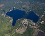 Aerial image of [5513] Eight Point Lake in Clare, MI with Canvas Wrap frame