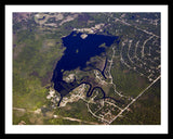 Aerial image of [5514] Hemlock Lake in Clare, MI with Black Metal frame