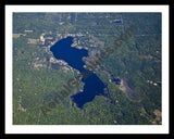 Aerial image of [5516] Lily Lake in Clare, MI with Black Metal frame