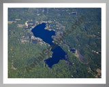 Aerial image of [5516] Lily Lake in Clare, MI with Silver Metal frame