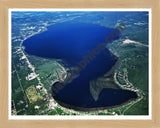 Aerial image of [5517] Houghton Lake (Looking North) in Roscommon, MI with Natural Wood frame