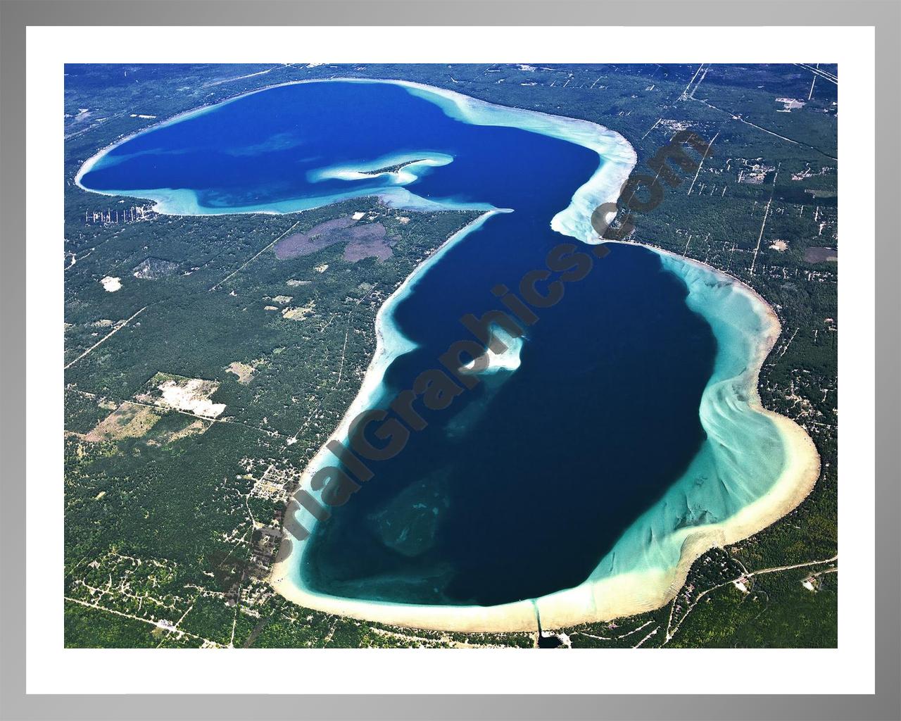 Aerial image of [5521] Higgins (Looking North) in Roscommon, MI with Silver Metal frame