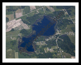 Aerial image of [5524] Peach Lake in Ogemaw, MI with Black Metal frame