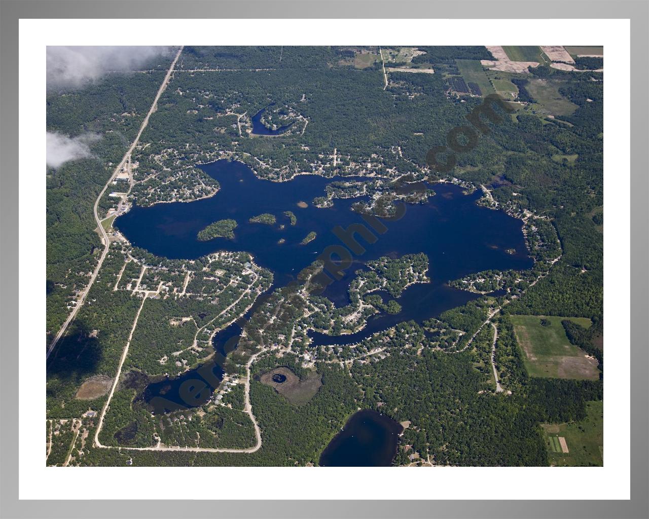 Aerial image of [5525] Lake Ogemaw in Ogemaw, MI with Silver Metal frame