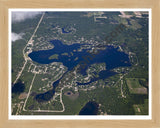 Aerial image of [5525] Lake Ogemaw in Ogemaw, MI with Natural Wood frame