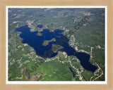 Aerial image of [5528] Sage Lake in Ogemaw, MI with Natural Wood frame