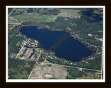 Aerial image of [5529] North Dease Lake in Ogemaw, MI with Black Wood frame