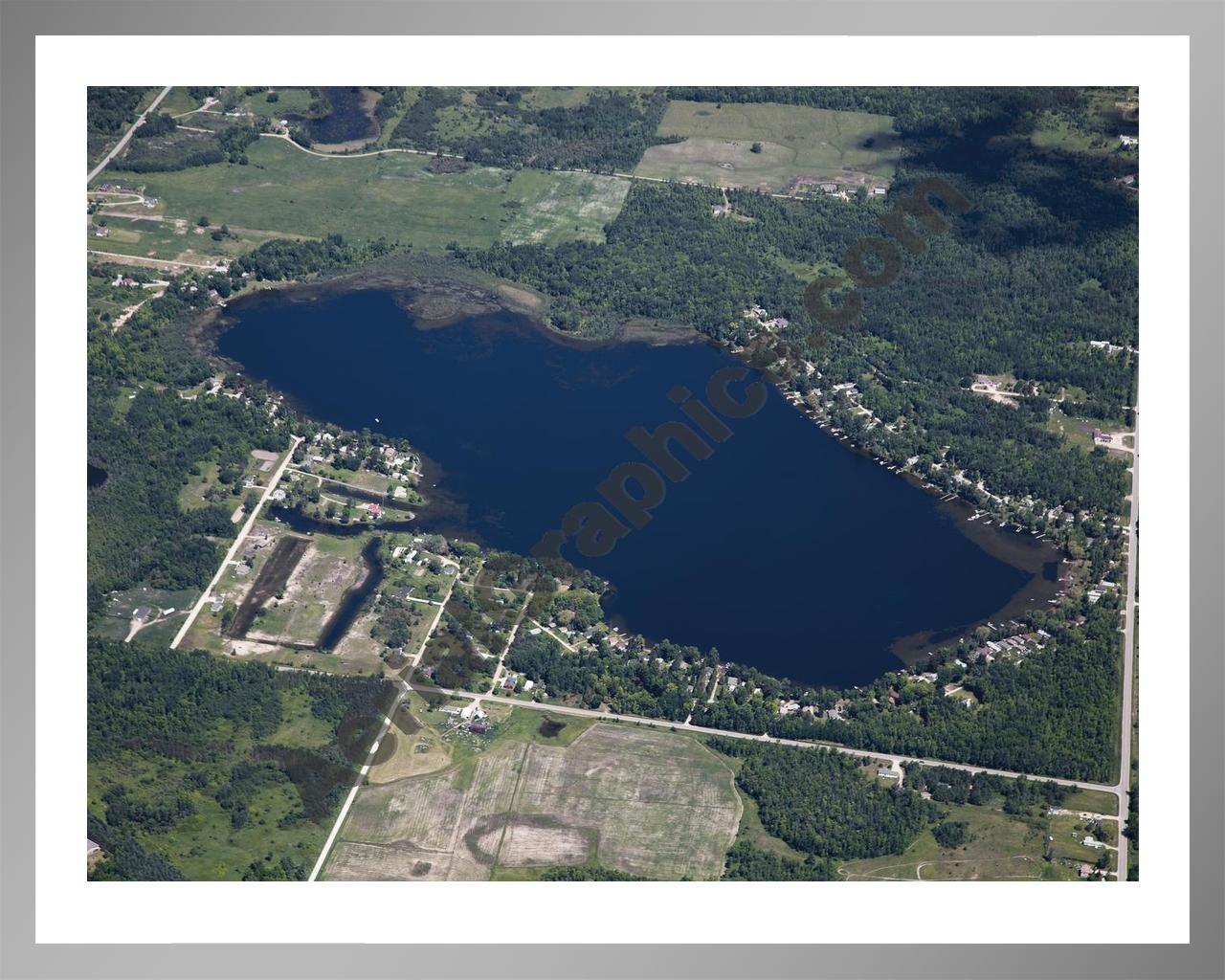 Aerial image of [5529] North Dease Lake in Ogemaw, MI with Silver Metal frame