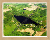 Aerial image of [552] Minkler Lake in Allegan, MI with Natural Wood frame