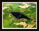 Aerial image of [552] Minkler Lake in Allegan, MI with Black Wood frame