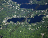 Aerial image of [5531] Little Long Lake in Iosco, MI with Canvas Wrap frame