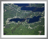 Aerial image of [5531] Little Long Lake in Iosco, MI with Silver Metal frame