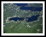 Aerial image of [5531] Little Long Lake in Iosco, MI with Black Metal frame