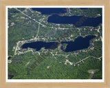 Aerial image of [5531] Little Long Lake in Iosco, MI with Natural Wood frame