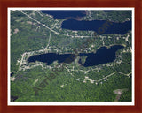 Aerial image of [5531] Little Long Lake in Iosco, MI with Cherry Wood frame