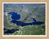 Aerial image of [5532] Long Lake in Iosco, MI with Natural Wood frame