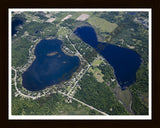 Aerial image of [5534] Londo Lake & West Londo Lake in Iosco, MI with Black Wood frame