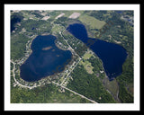 Aerial image of [5534] Londo Lake & West Londo Lake in Iosco, MI with Black Metal frame