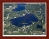 Aerial image of [5535] George Lake in Ogemaw, MI with Cherry Wood frame