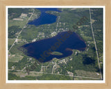 Aerial image of [5535] George Lake in Ogemaw, MI with Natural Wood frame