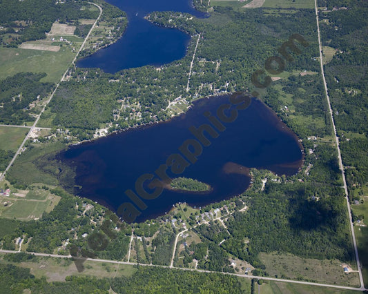 Aerial image of [5535] George Lake in Ogemaw, MI with No frame