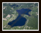 Aerial image of [5536] Rifle Lake in Ogemaw, MI with Black Wood frame