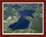 Aerial image of [5536] Rifle Lake in Ogemaw, MI with Cherry Wood frame