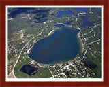 Aerial image of [5537] Sand Lake in Iosco, MI with Cherry Wood frame