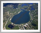 Aerial image of [5537] Sand Lake in Iosco, MI with Silver Metal frame