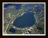 Aerial image of [5537] Sand Lake in Iosco, MI with Black Wood frame