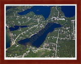 Aerial image of [5538] Floyd Lake in Iosco, MI with Cherry Wood frame