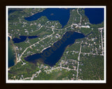 Aerial image of [5538] Floyd Lake in Iosco, MI with Black Wood frame